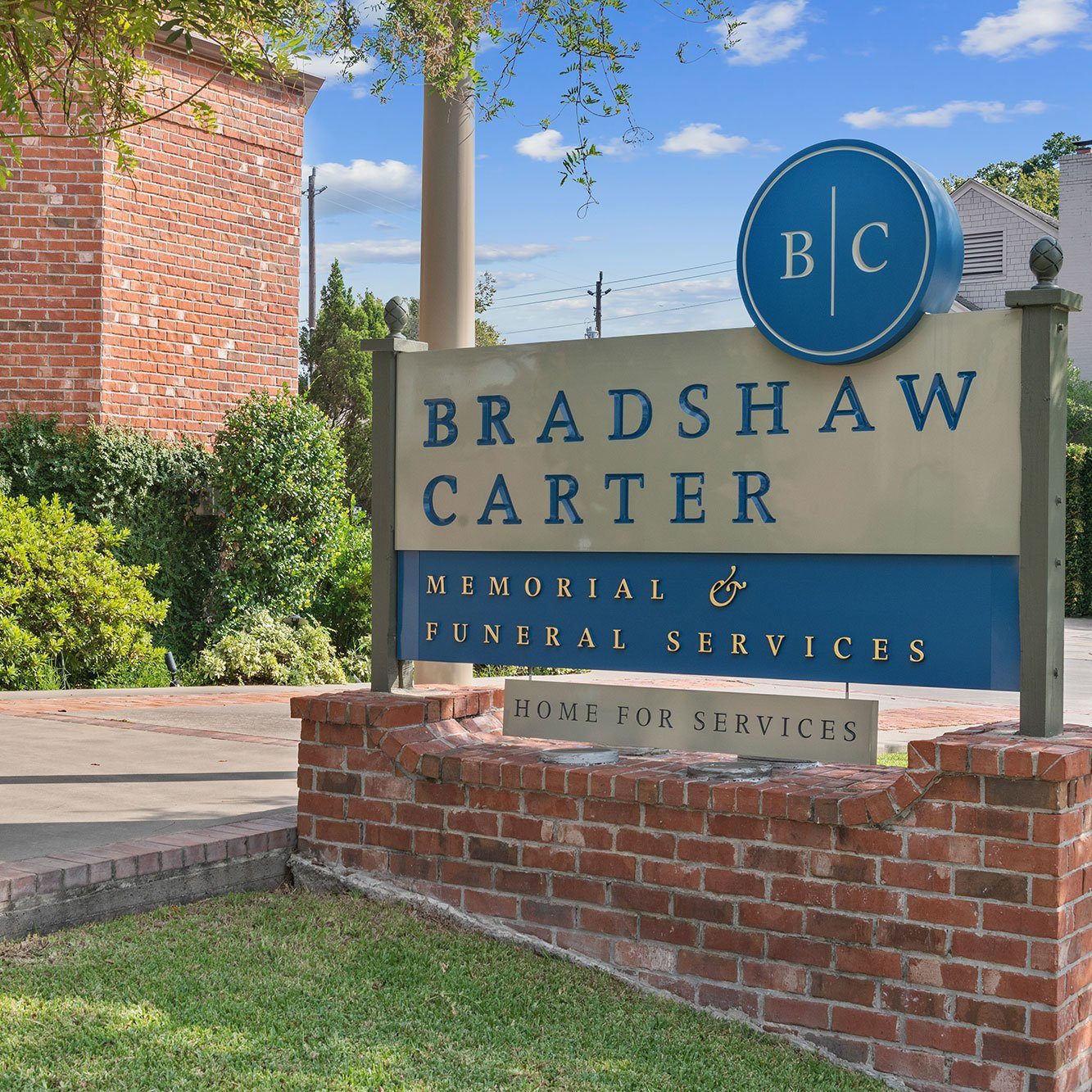 Bradshaw Carter monument sign | Carriage Funeral Services